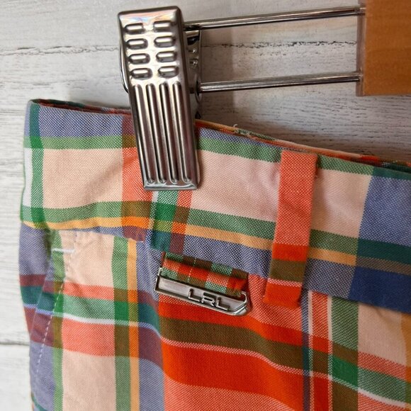 Lauren Ralph Lauren Shorts Womens Size 12 Colorful Plaid Bermuda Cotton Blend - Picture 10 of 16